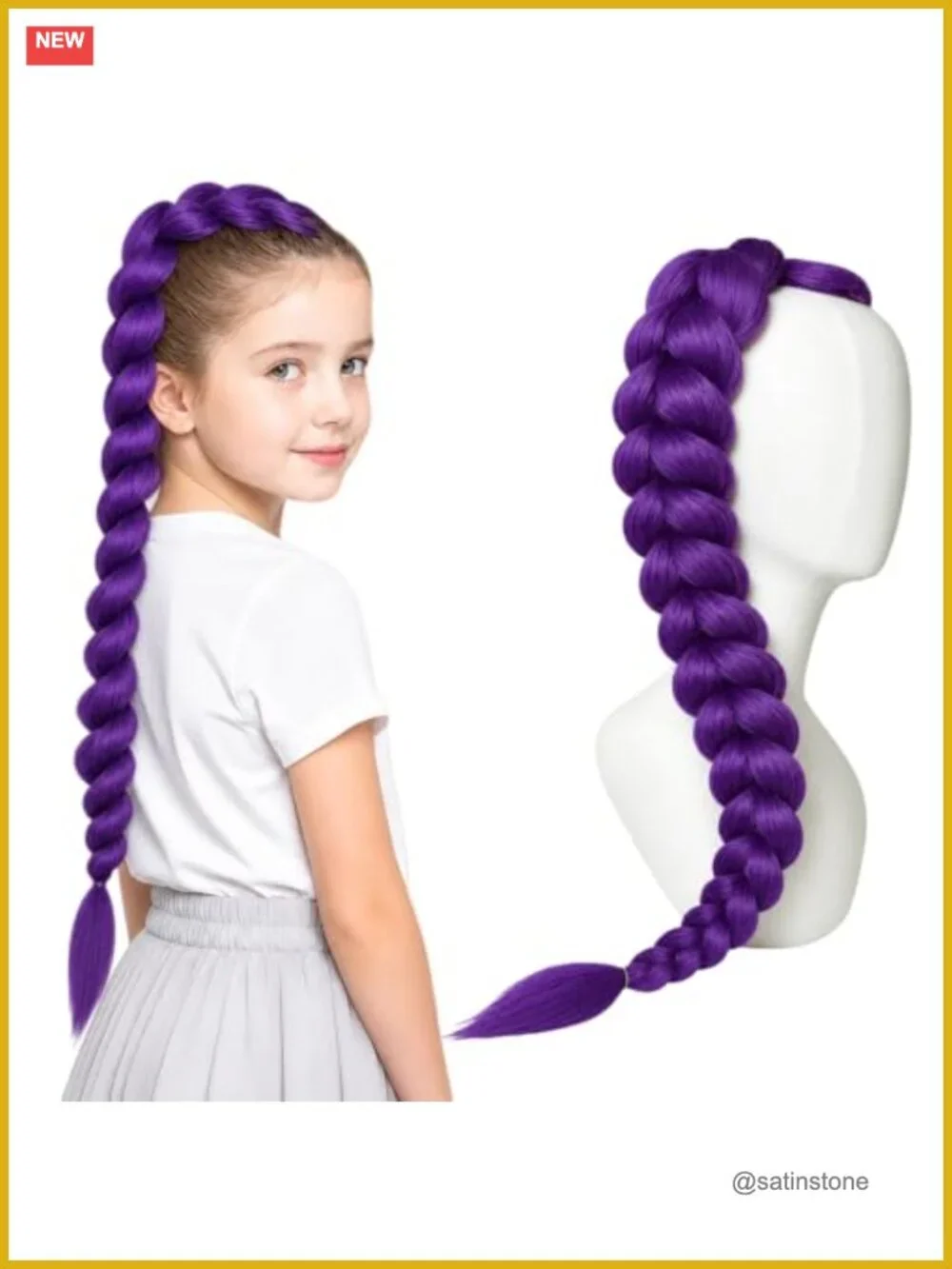 Kids Girls Pop Singer Costume Set with Braid, 3 Pieces